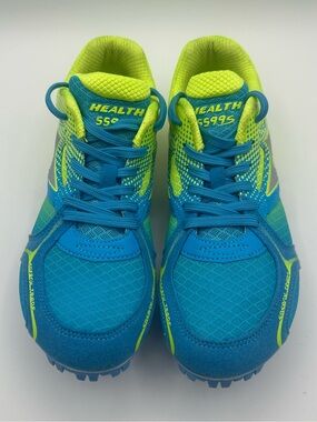 Heath Ceramics Youth Blue & Neon Green Sneakers Track Cleats Size 6.5